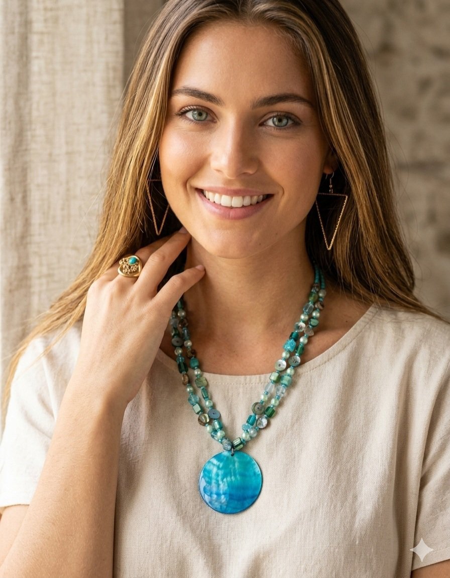 Bijoux dorés turquoises