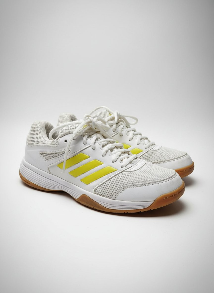 Basket Adidas Indoor Originales blanches jaune 
