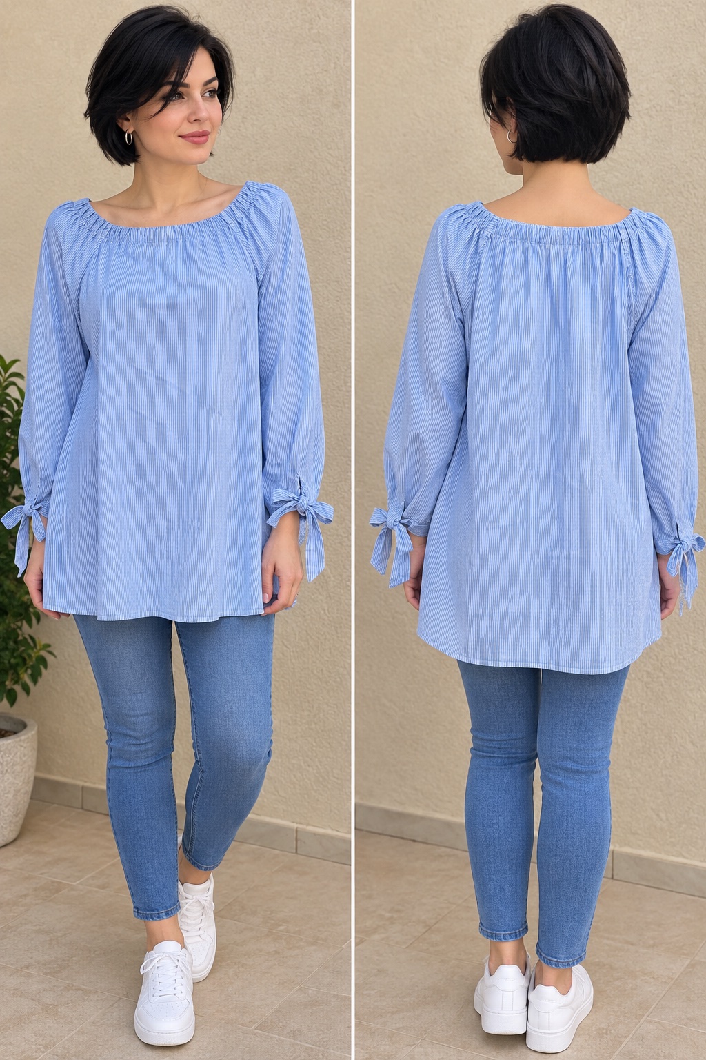 T-shirt femme bleu ciel