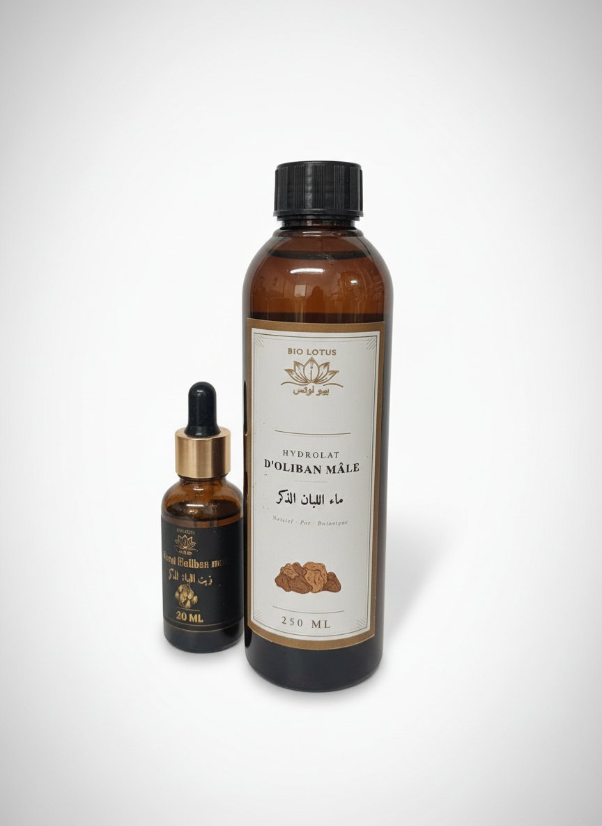 Packs oliban Mâle bio lotus neuf hudrolat 250ml+huile 30ml