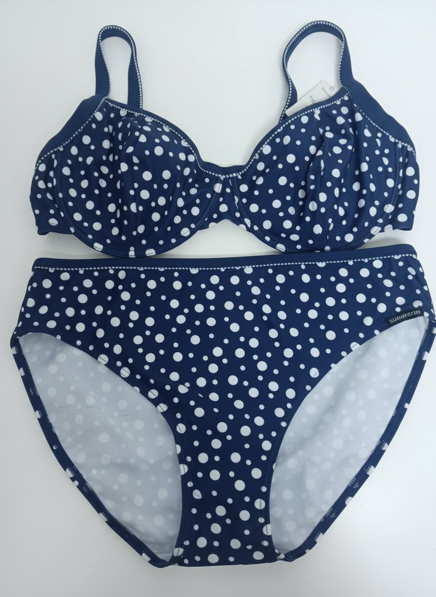 Maillot 2 pièces sunmarin bleu Marine à Pois