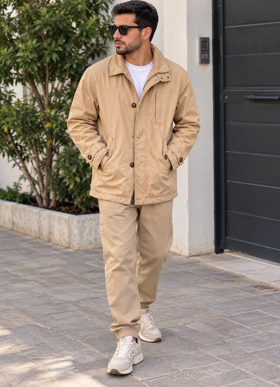 Veste beige pour homme