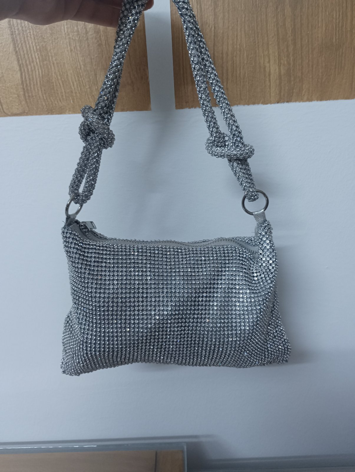 Sac à main soirée Strass argenté 