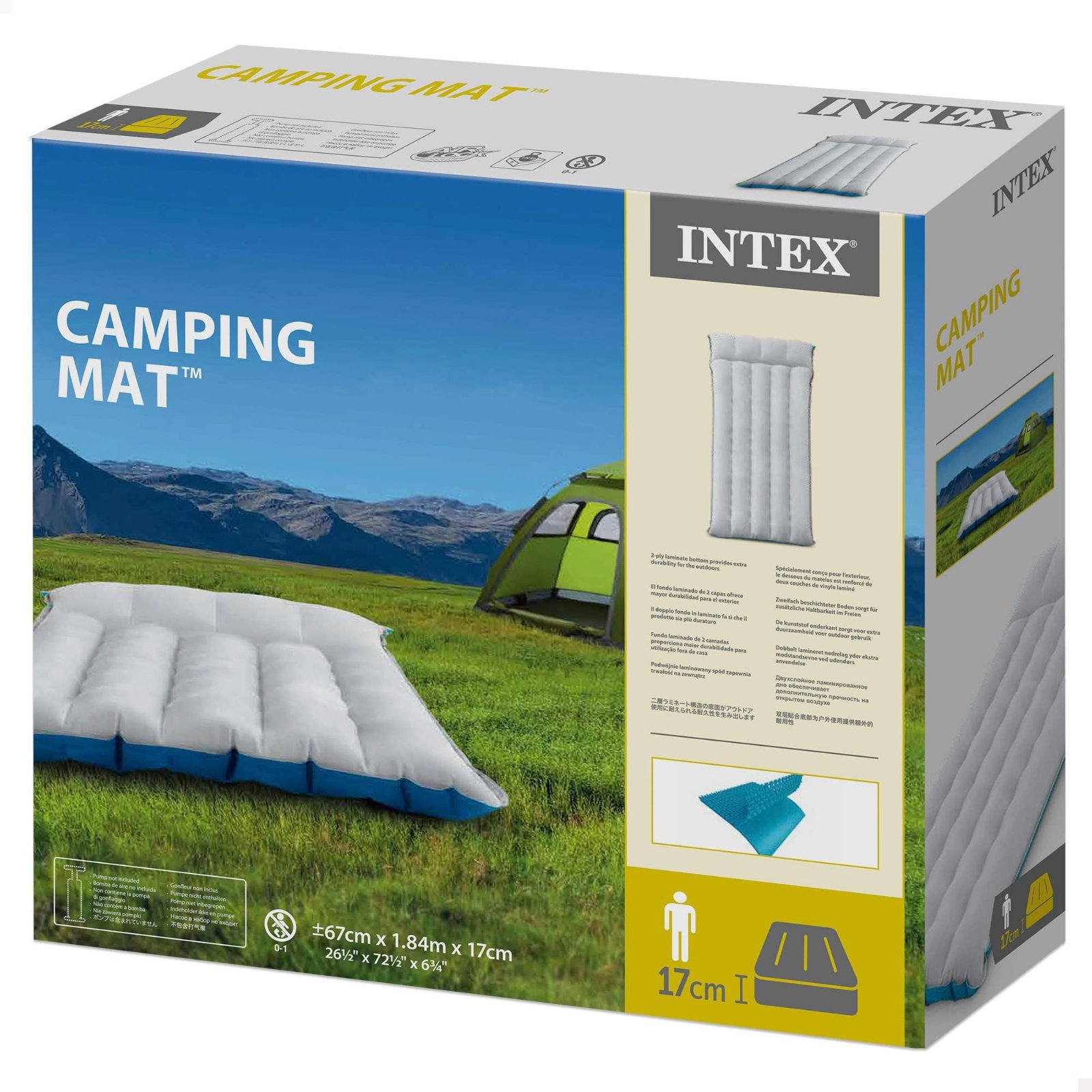 Matelas Gonflable Intex Camping 1 Personne Gris