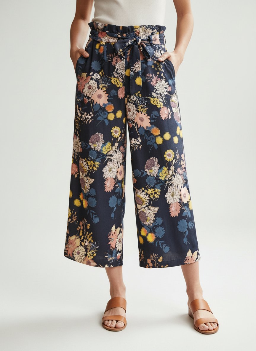 Pantalon large fleurie 