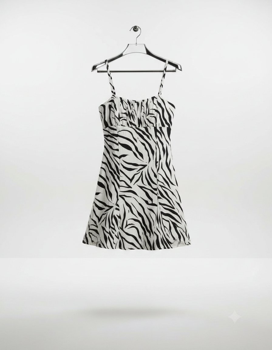 Robe courte à motif zébré 