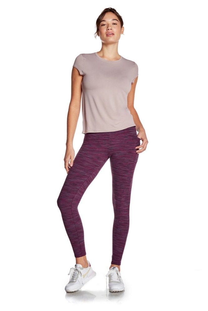 LOT DE DEUX SPACE DYE HIGH-WAIST DOUBLE BRUSHED LEGGINGS KYODAN
