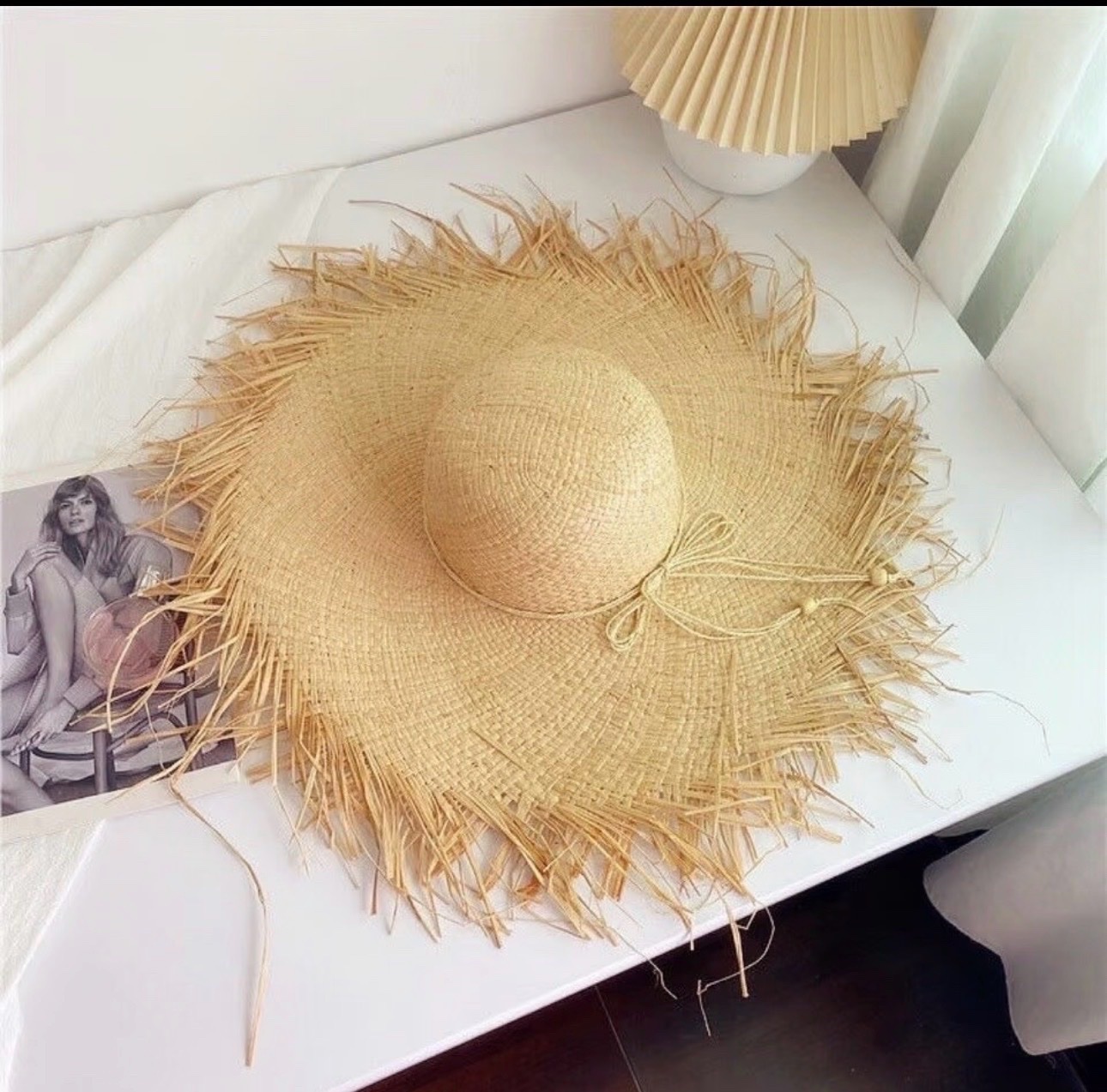 Chapeau de plage strass