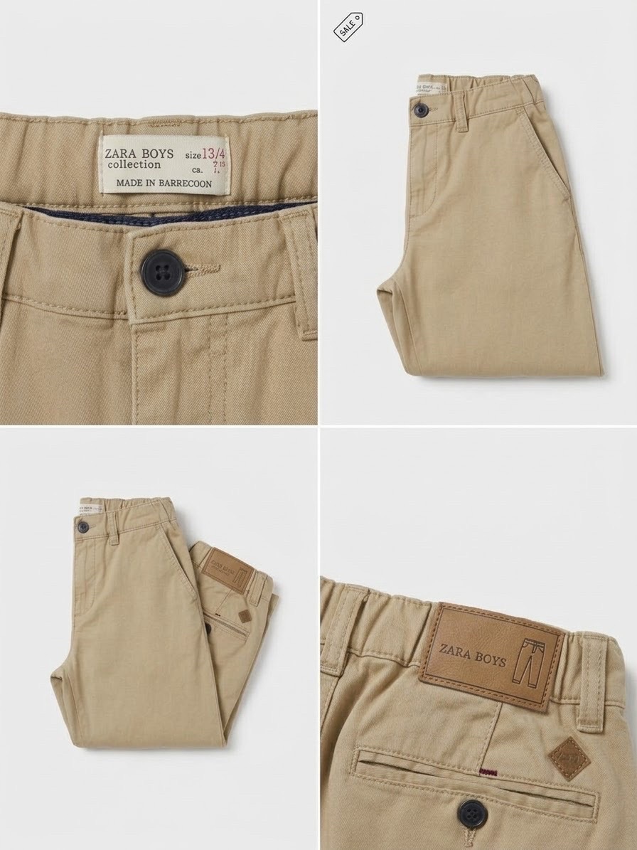 Zara Boys Classic Chino Pants – Beige