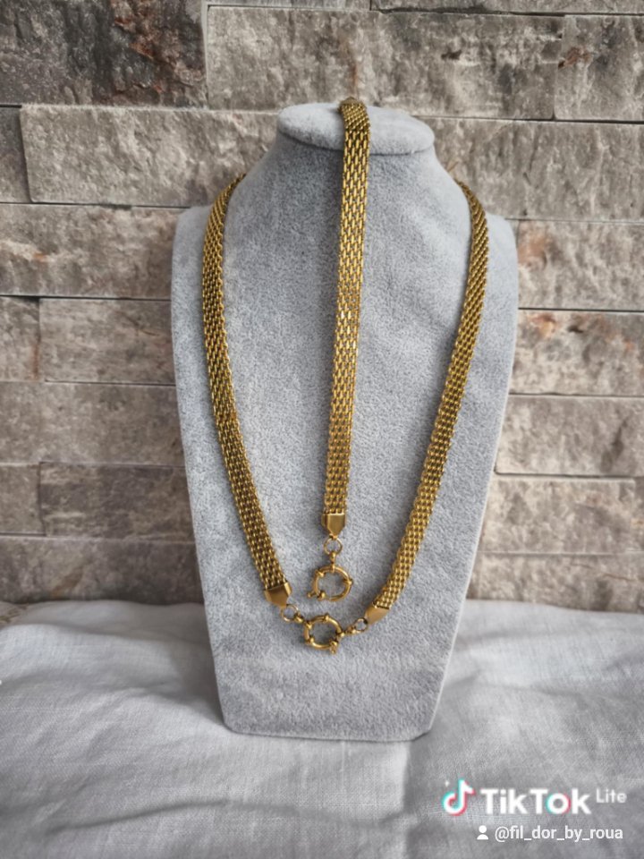 Parure collier et bracelet en acier inoxydable 