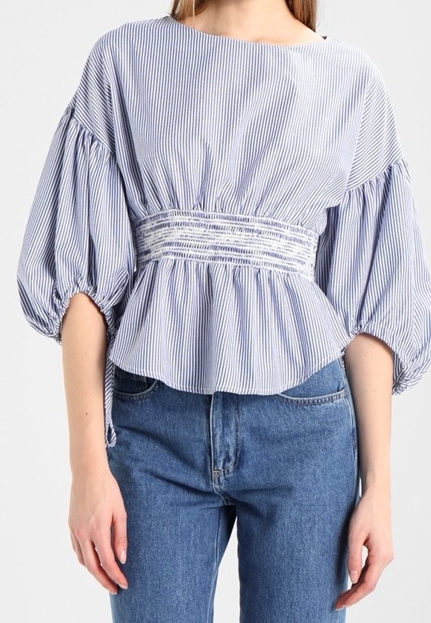 Blouse rayée bleu et blanc Mango