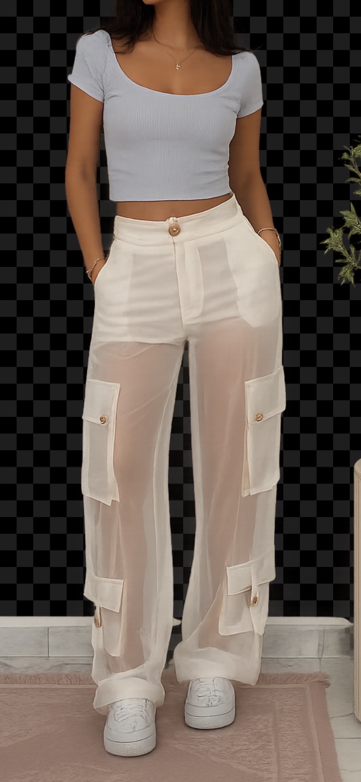 Pantalon cargo blanc peut être un peu soirée