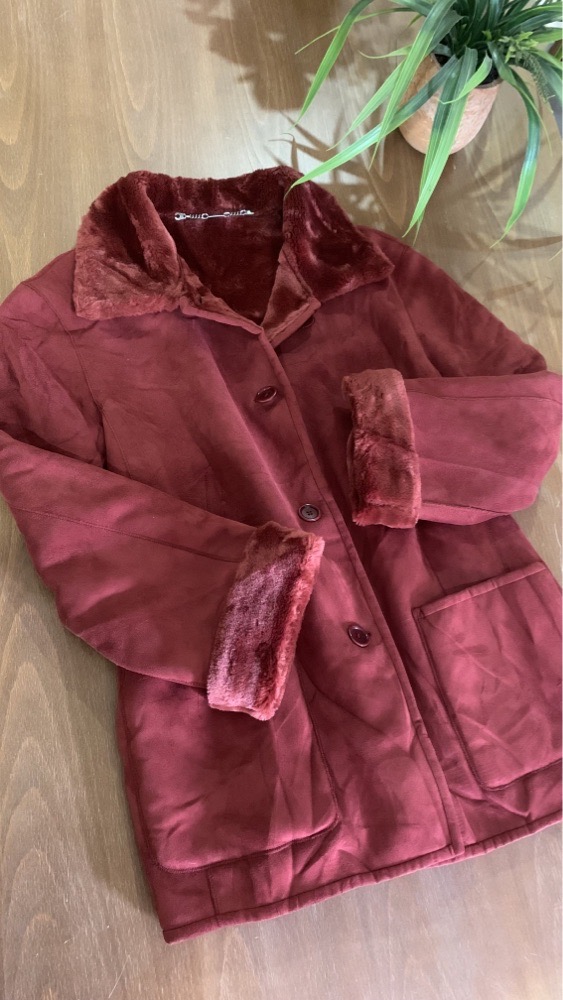 Manteau daim burgundy