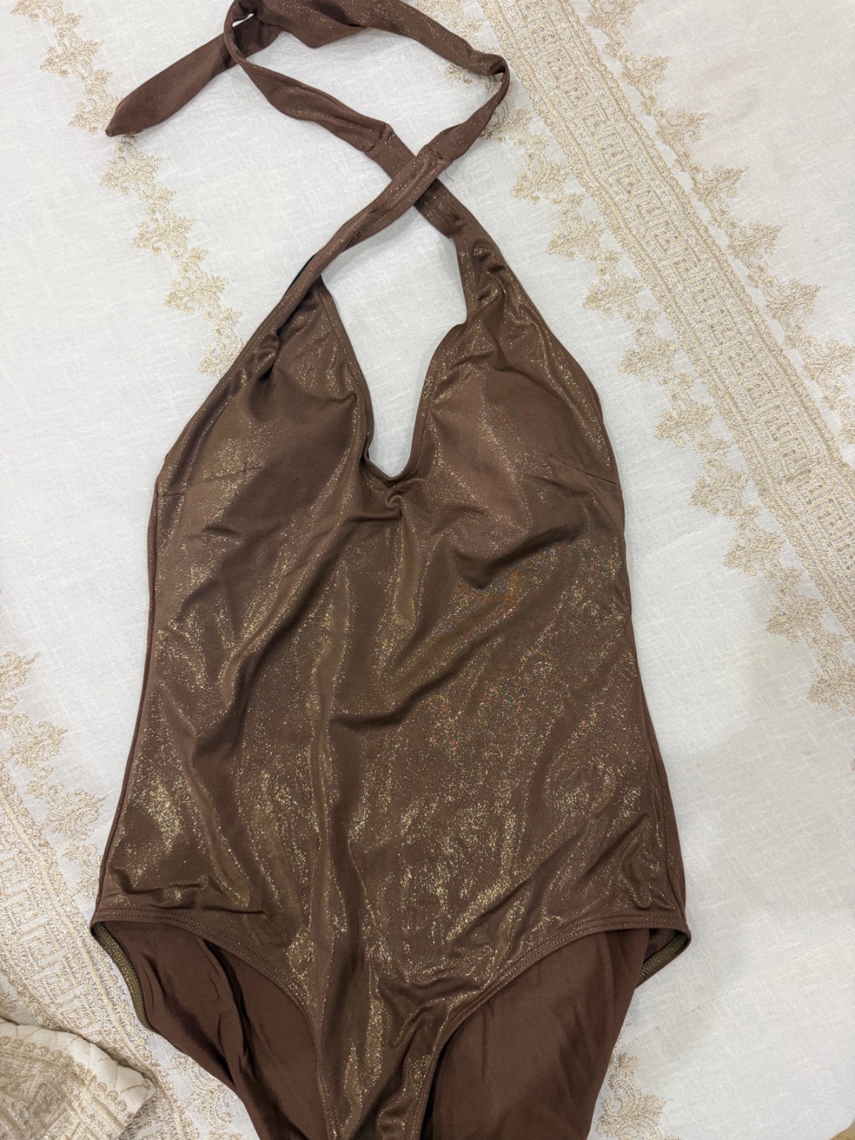 Trikini marron pailleté