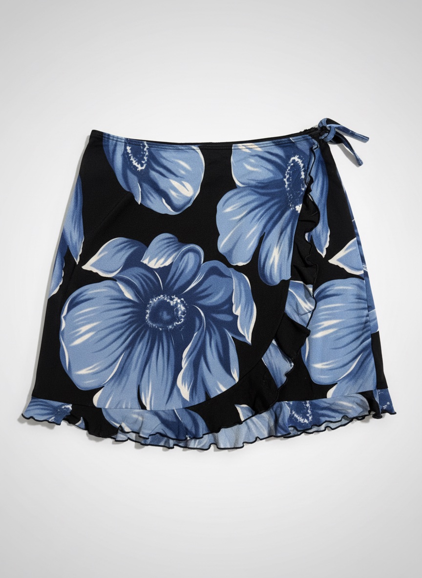 Jupe noir fleurie