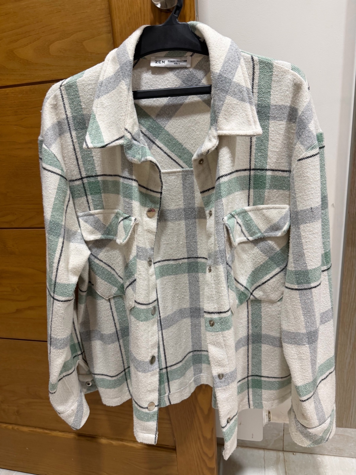 Surchemise à Carreaux Menthe & Gris