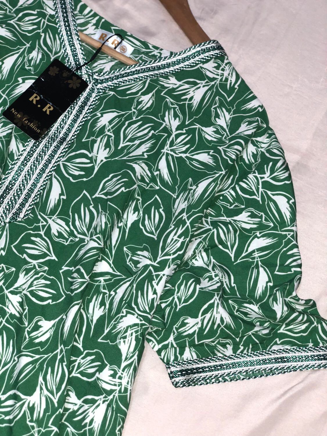 Robe verte longue 'demi manche 