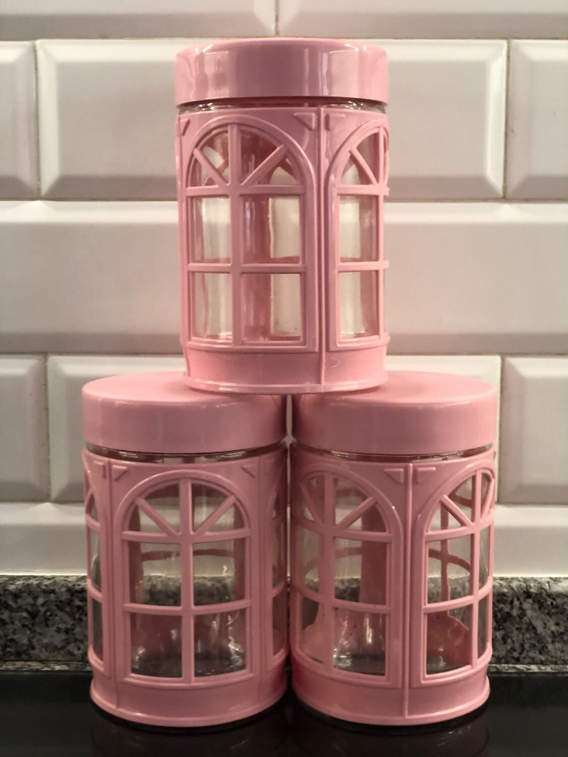 3 boites d'épices rose