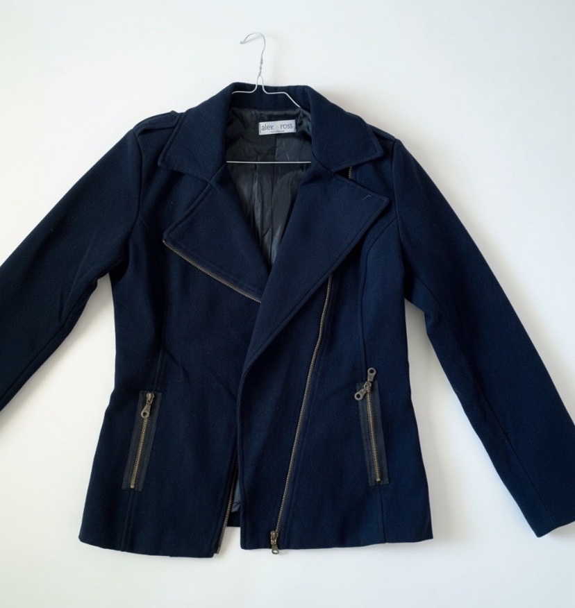 Veste zippée bleu marine(perfecto) – Coupe cintrée