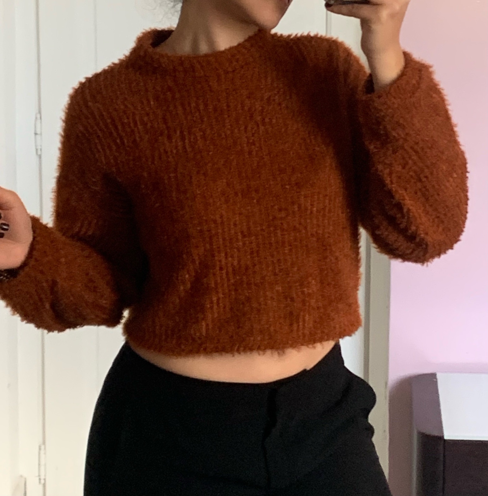 Pull court Bershka – Marron Terracotta(couleue reelle dans les photos)