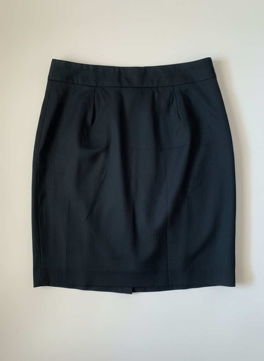Jupe crayon noire chic a rayures fines Idéale pour le bureau