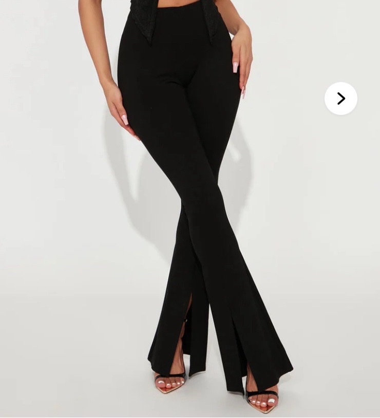 Pantalon noir "Patte d'éléphant" – Coupe Flare avec fentes