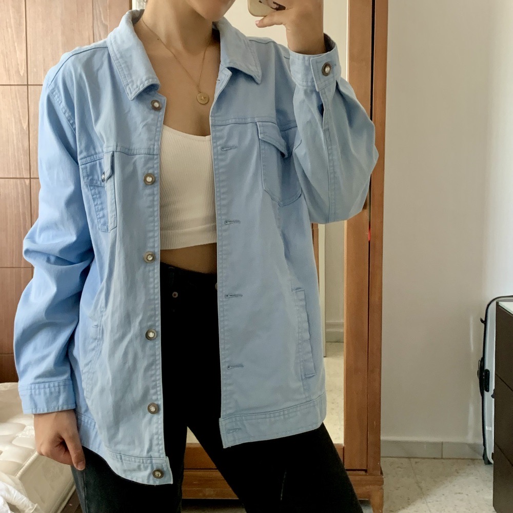 Veste jean bleu ciel