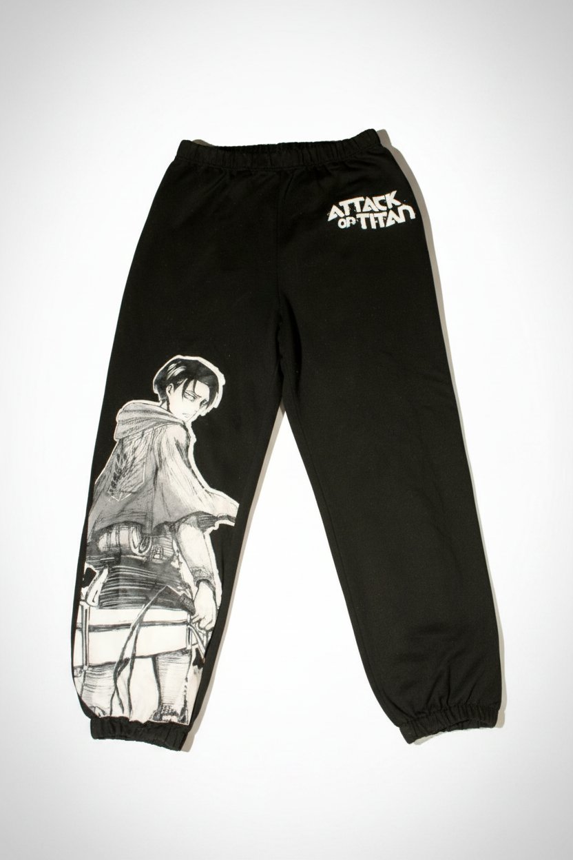 ROMWE X Attack on Titan Letter Figure Graphic Joggers