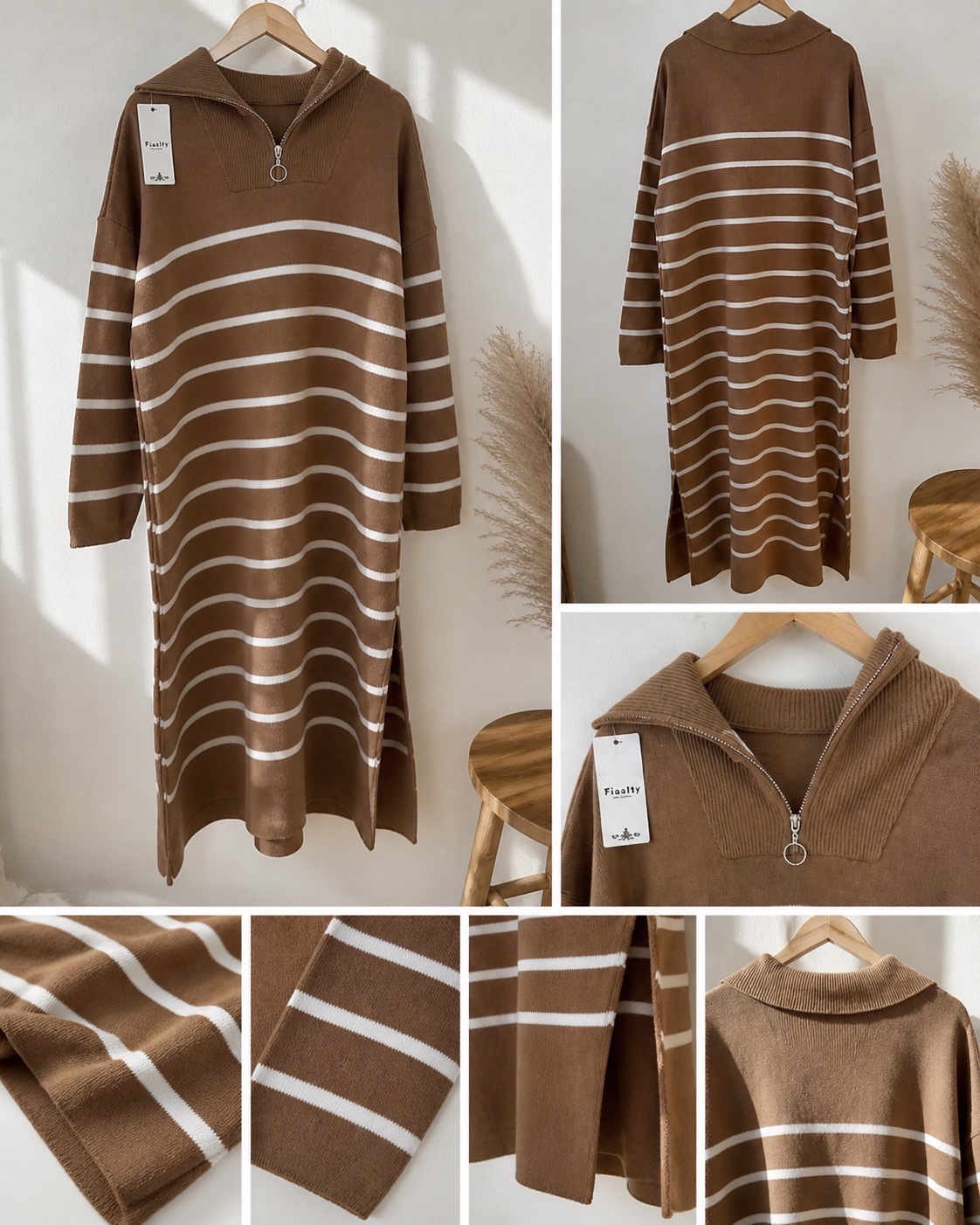 Robe pull marron rayée neuve avec étiquette 🤎