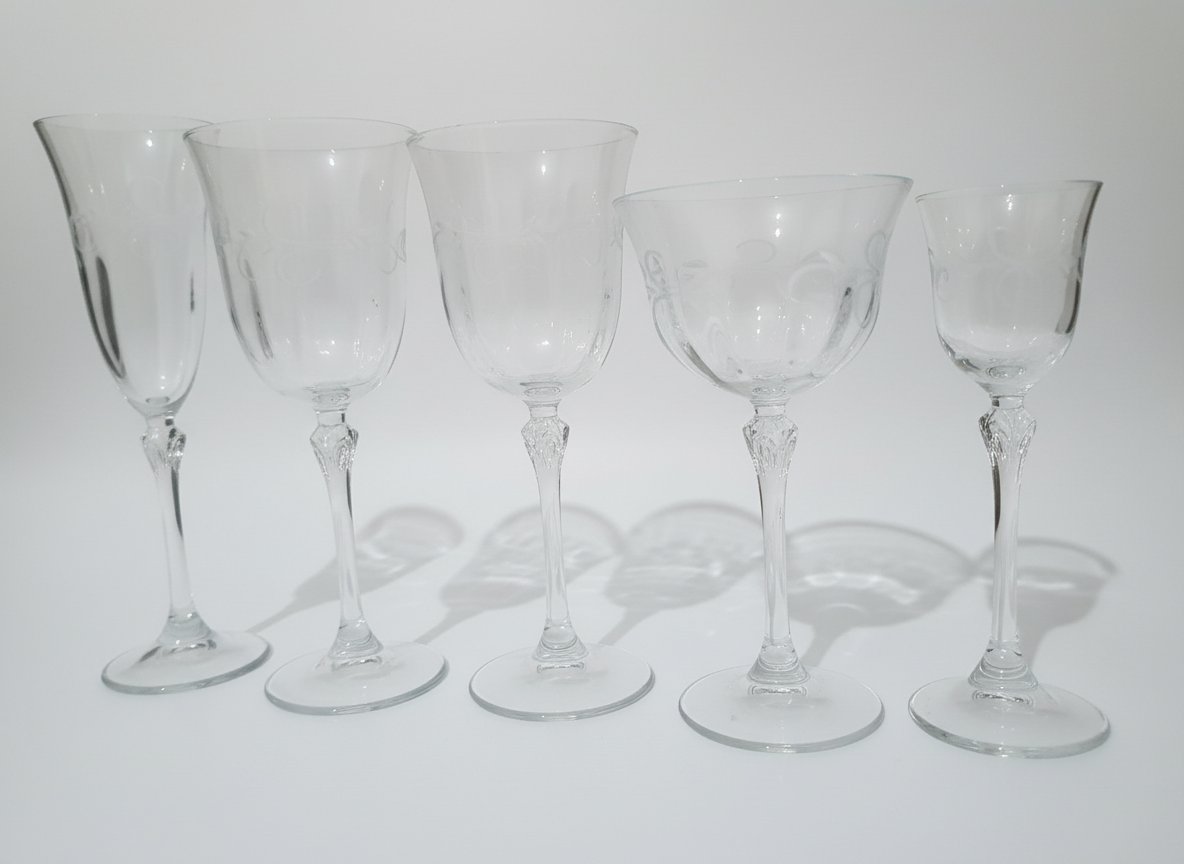 Service en Cristal gravé vintage de la marque Italienne RCR 