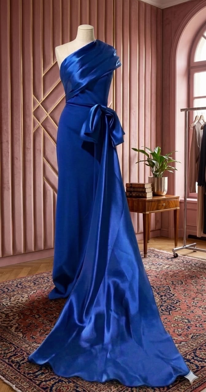 Robe de soirée bleu roi asymmetrical