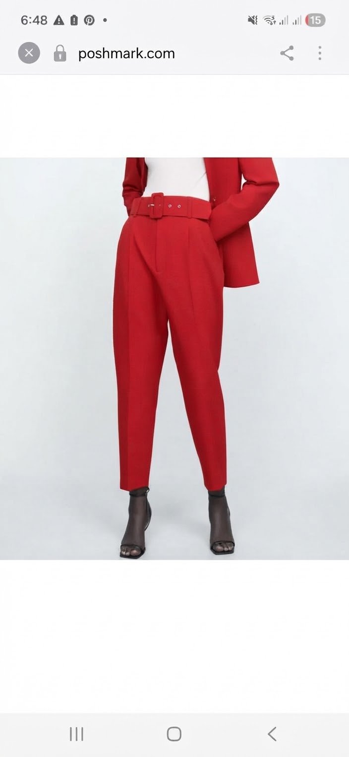 Pantalon zara rouge 