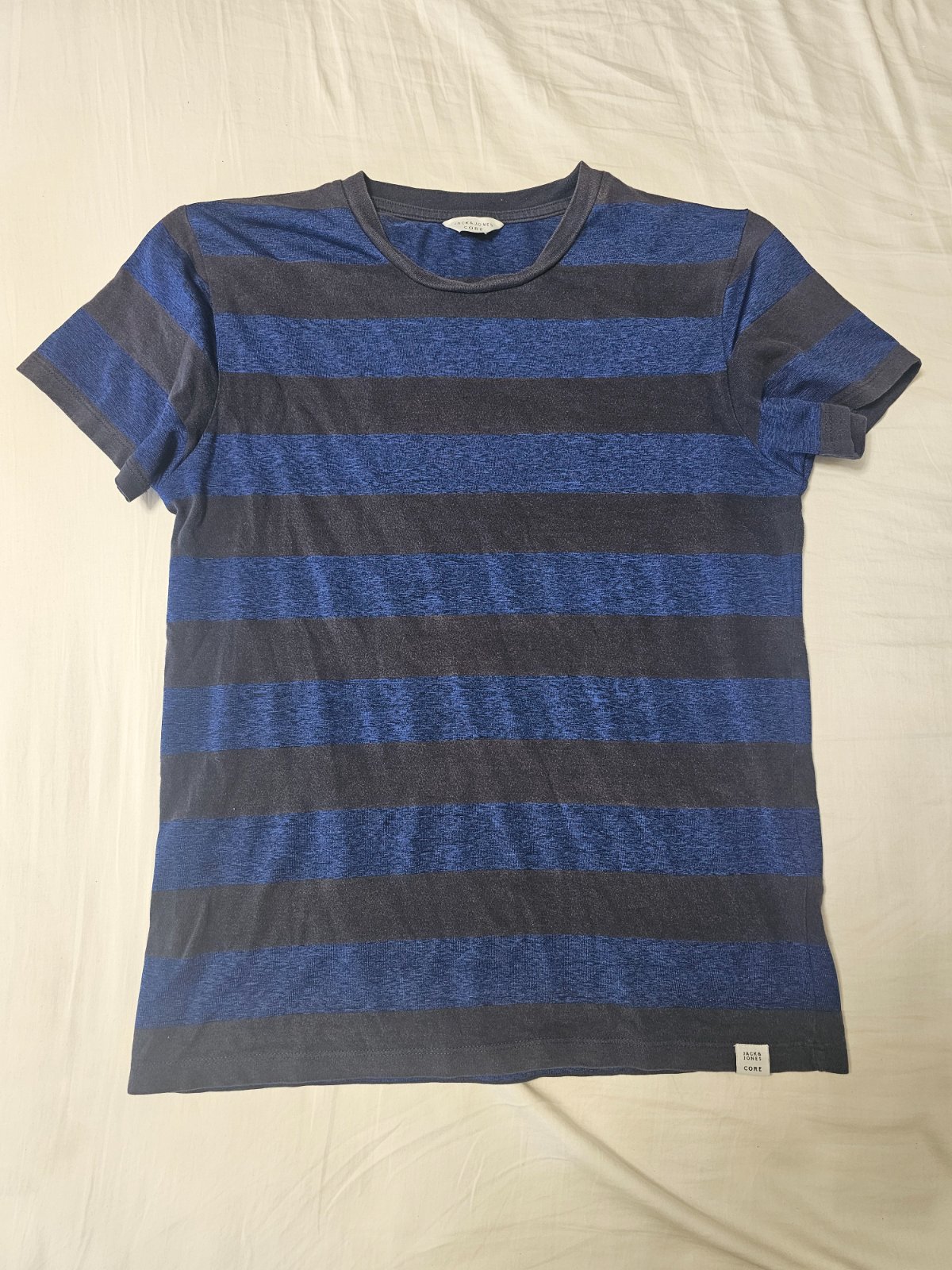 T-shirt à rayures Jack & Jones Core – Bleu & Gris anthracite