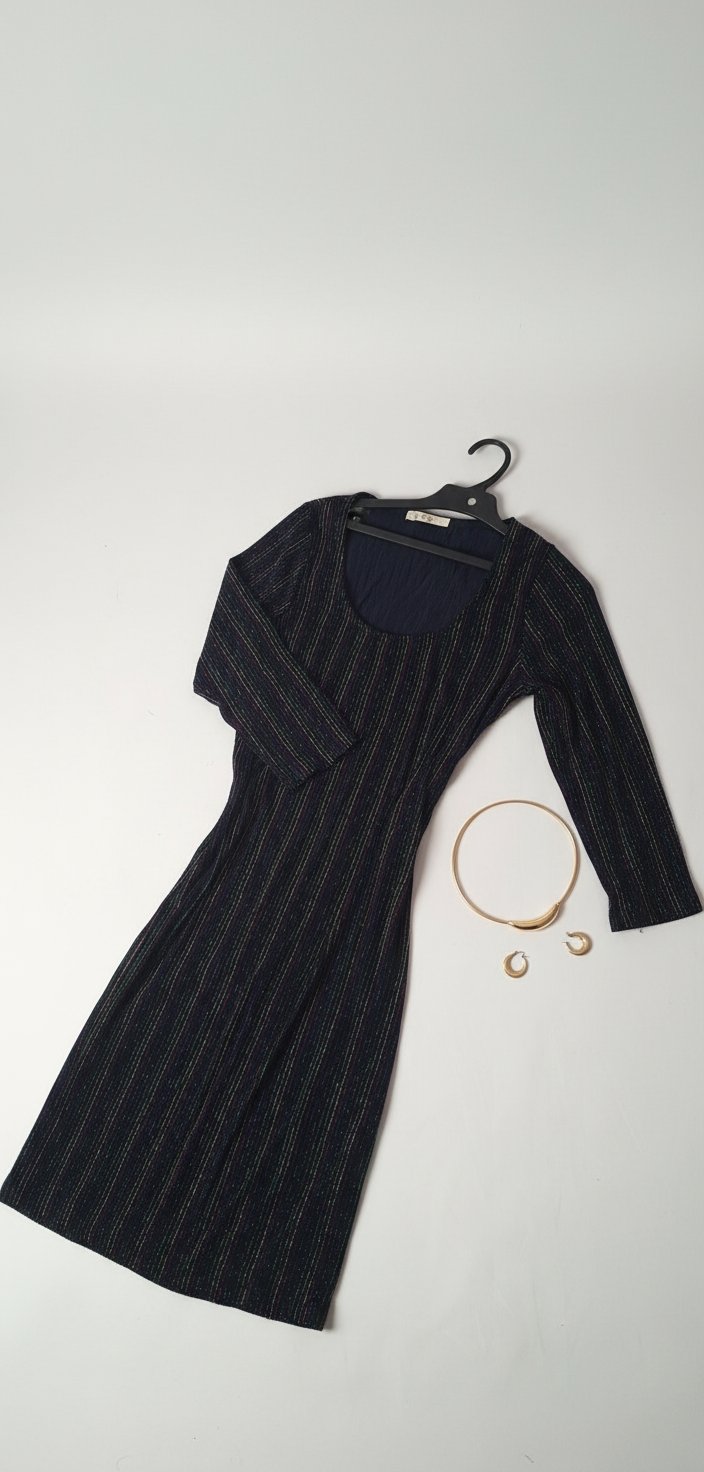 ​Robe de soirée moulante noire pailletée – Manches longues