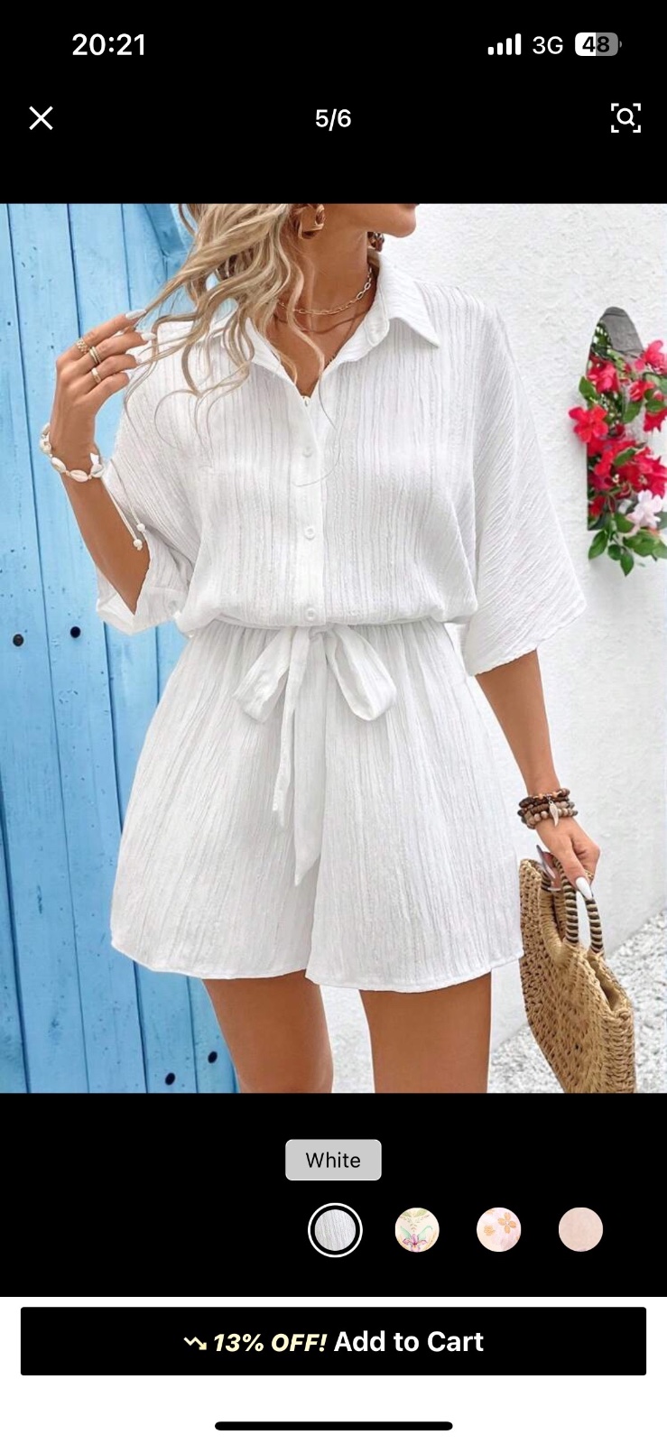 COMBISHORT SHEIN BLANCHE
