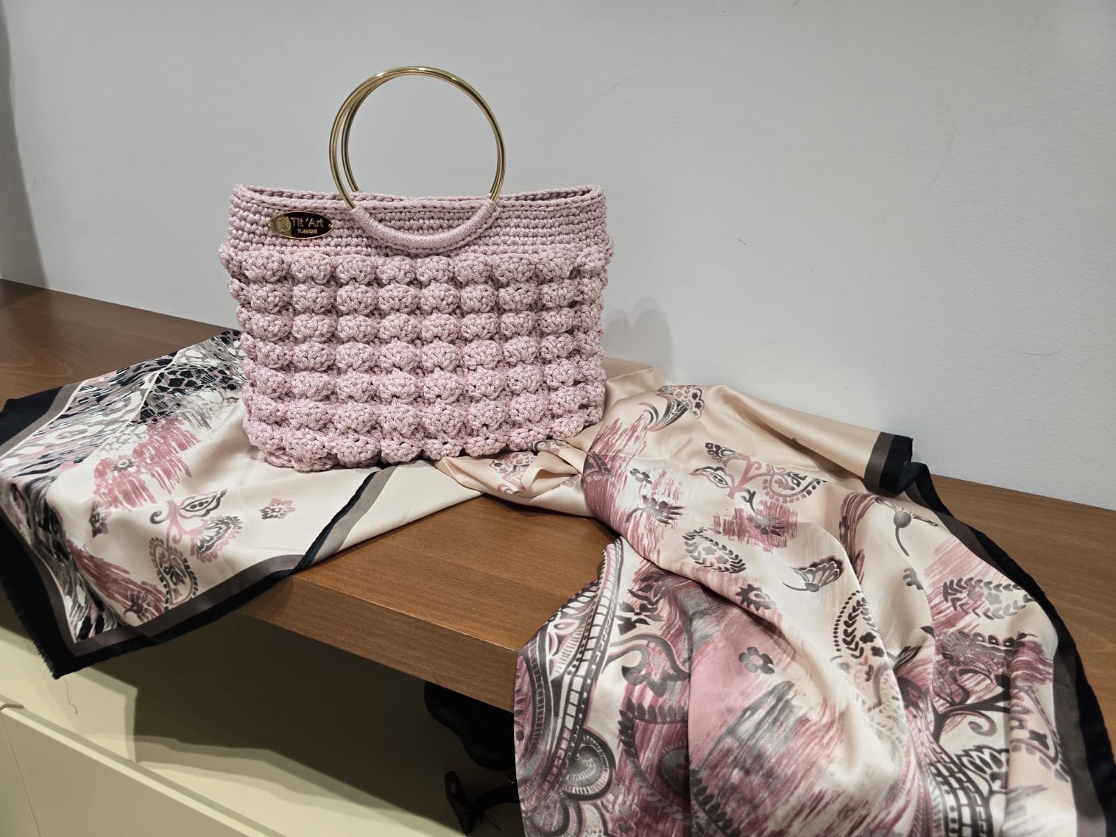 Sac rose en crochet