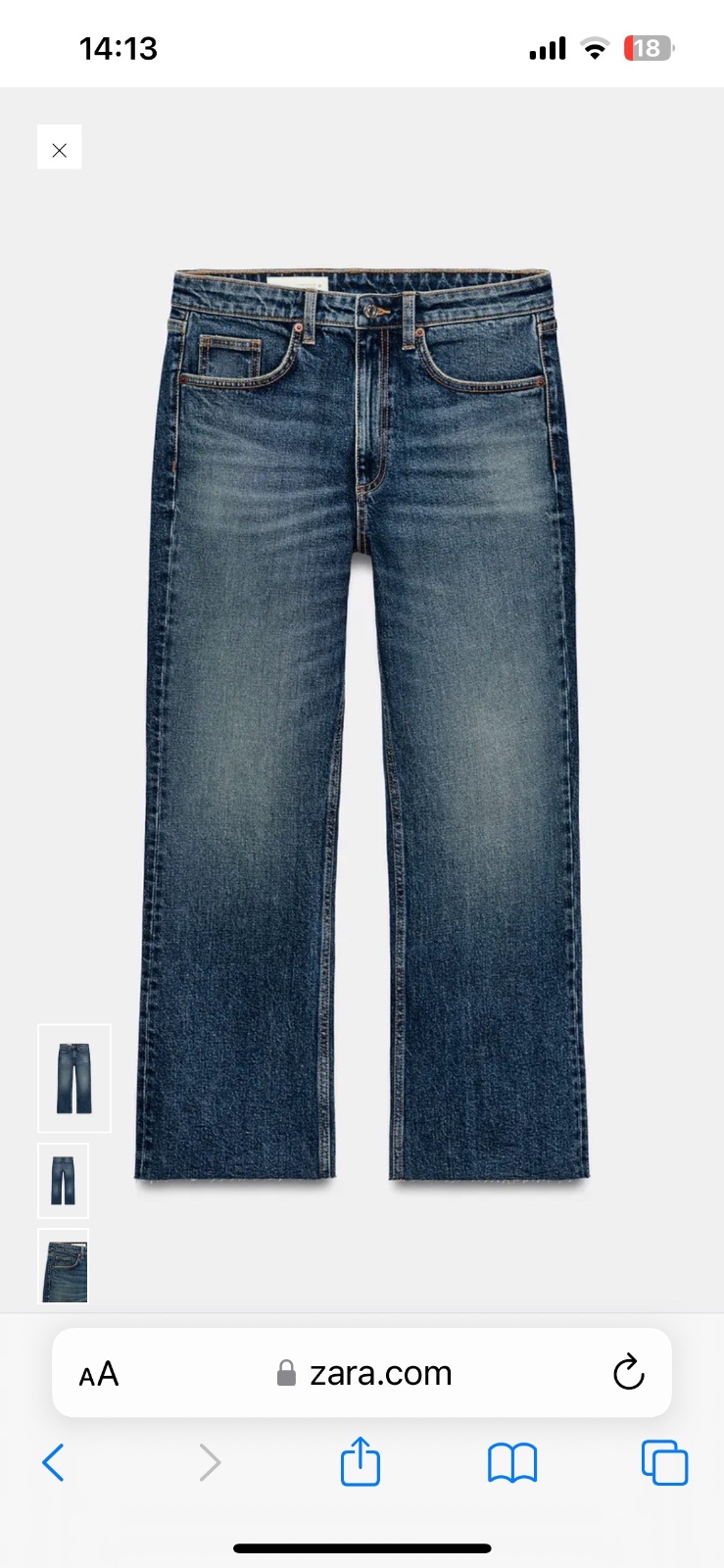 ZARA TRF HIGH-WAIST CROPPED FLARE JEANS