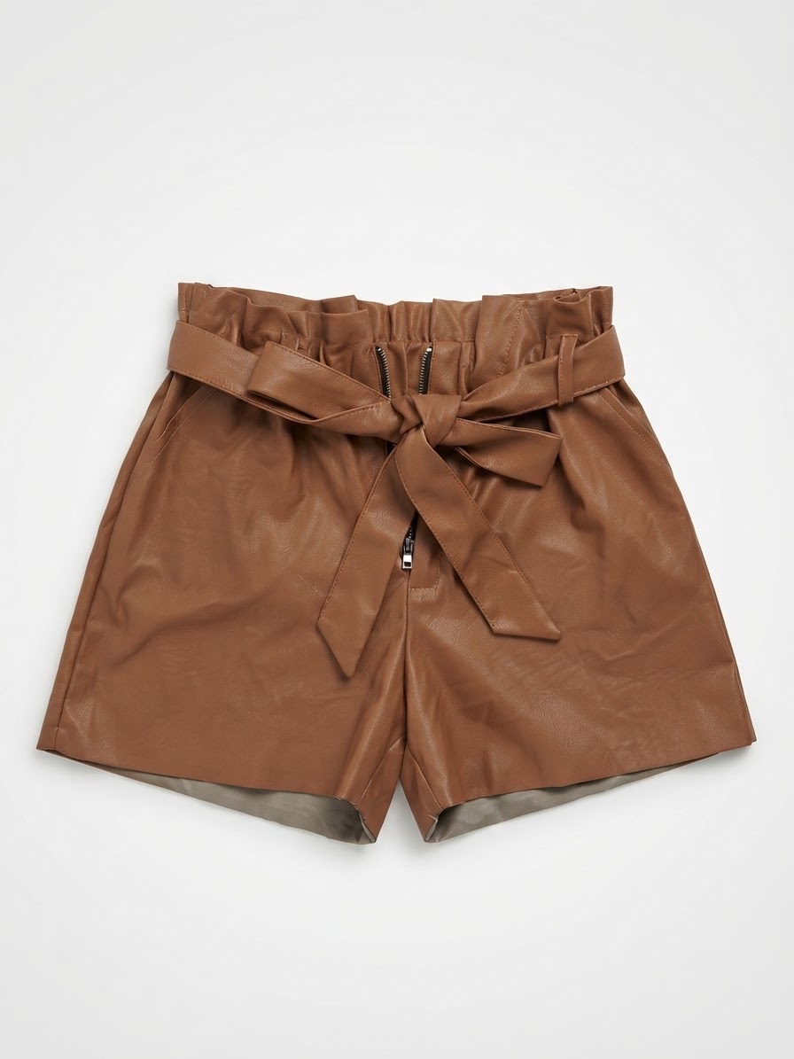 Short maron cuir 