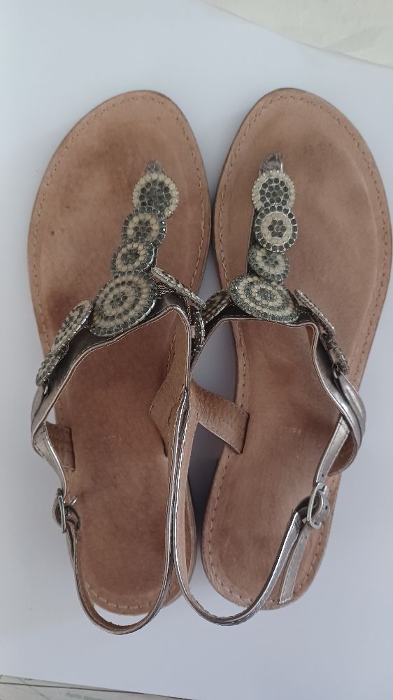 Sandales cuir bronze 