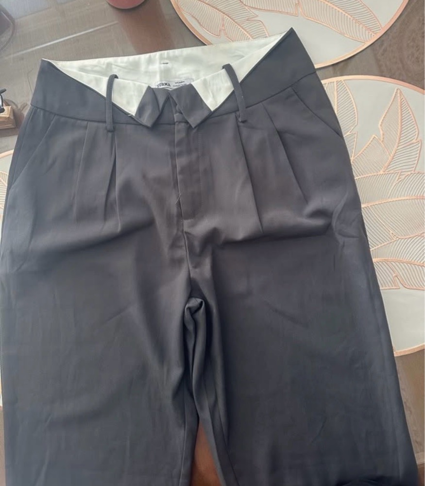 Pantalon gris large