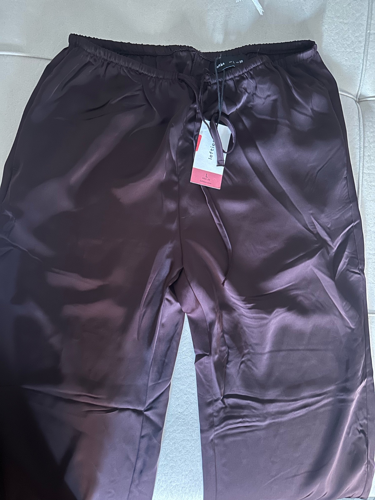 Pantalon Satin Lefties neuf marron/violet avec fonte