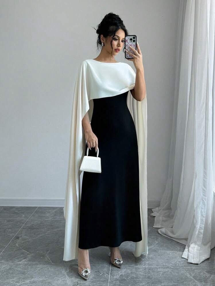 Robe soiré noir et blanc tendance🎀👠
