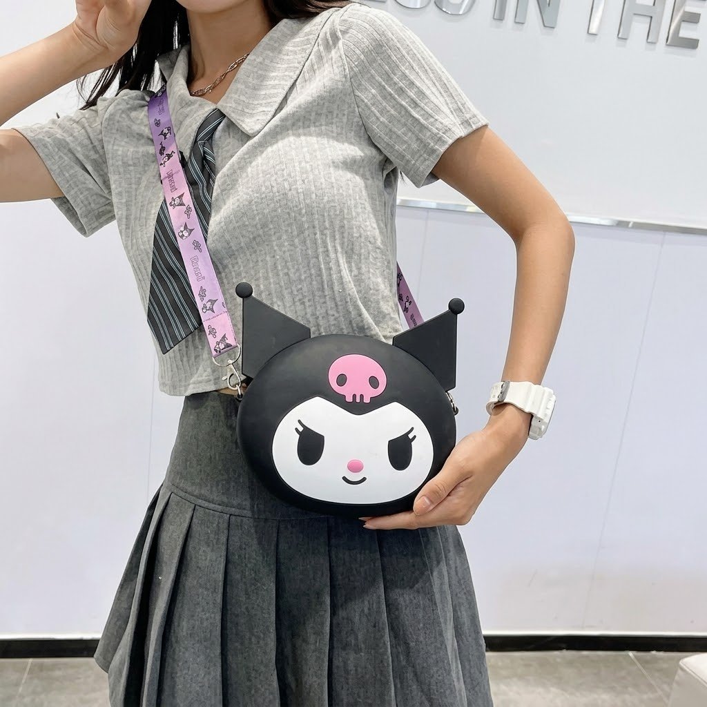 Petit Sac à Bandoulière Kuromi en Silicone (Sanrio)