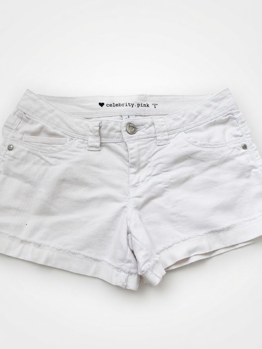 Short en jean blanc