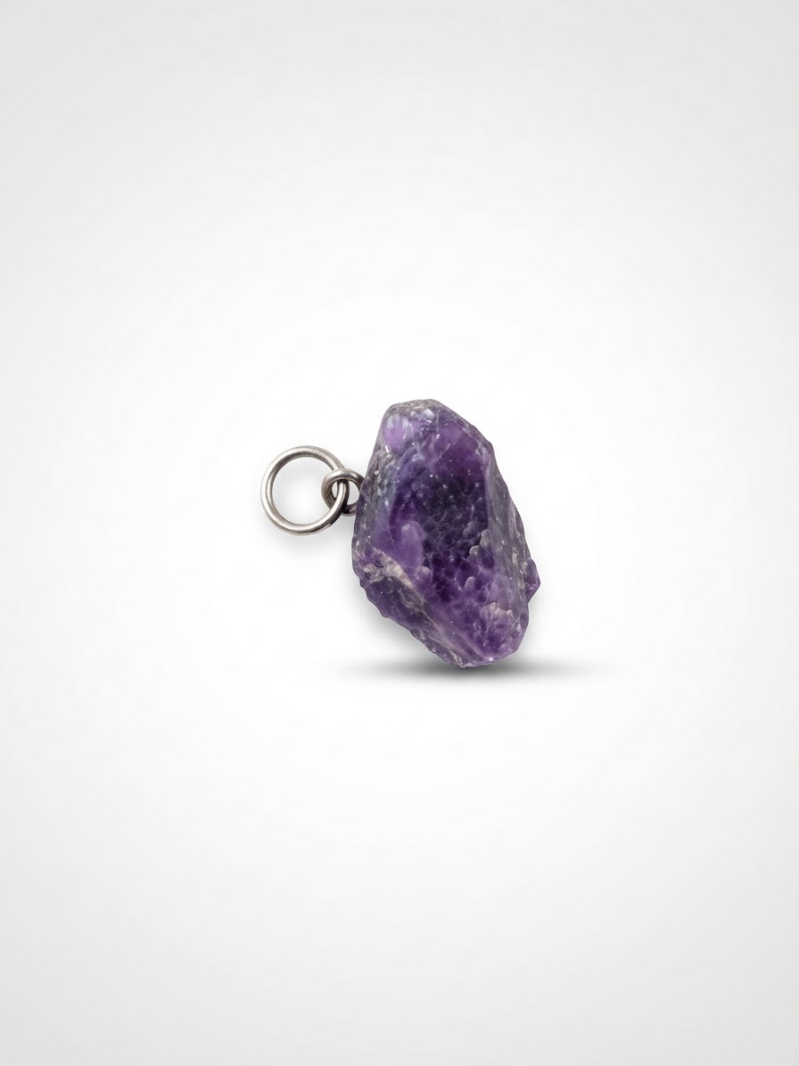 Raw Amethyst Crystal Stone Pendant