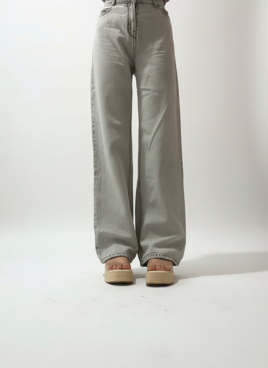 Jean gris wide leg