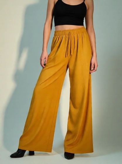 Pantalon large moutarde 
