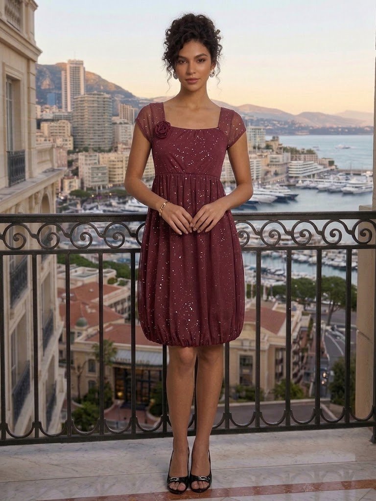 Robe violet pailleté 
