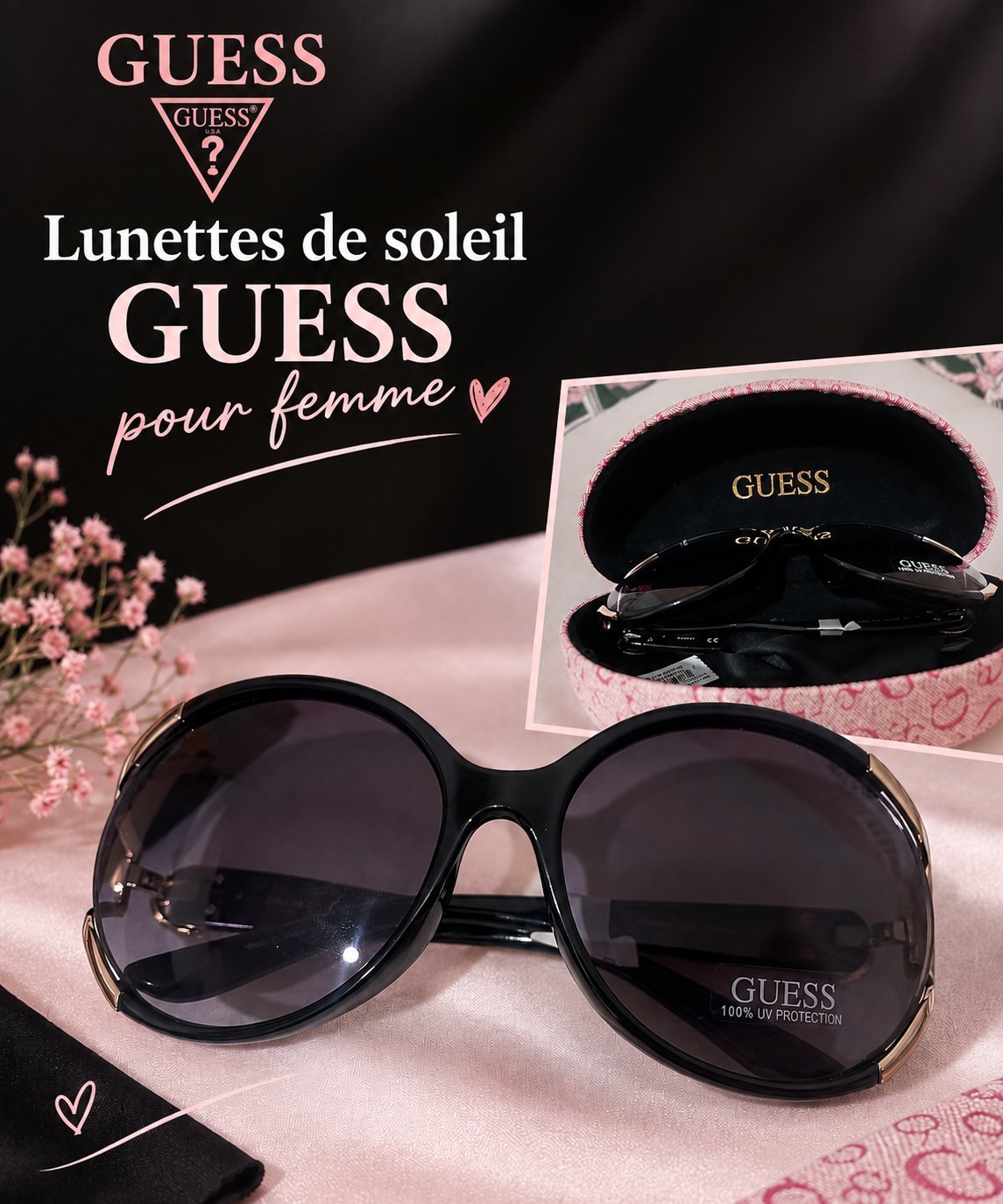 Lunettes de soleil pour femmes avec protection solaire à 100 % de la marque Mark Guess