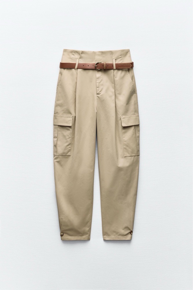 Pantalon Cargo Beige Zara